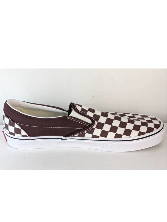 M10.5 W12 VANS Slip-On Color Theory Checkerboard Sneaker Bitter Chocolate Brown